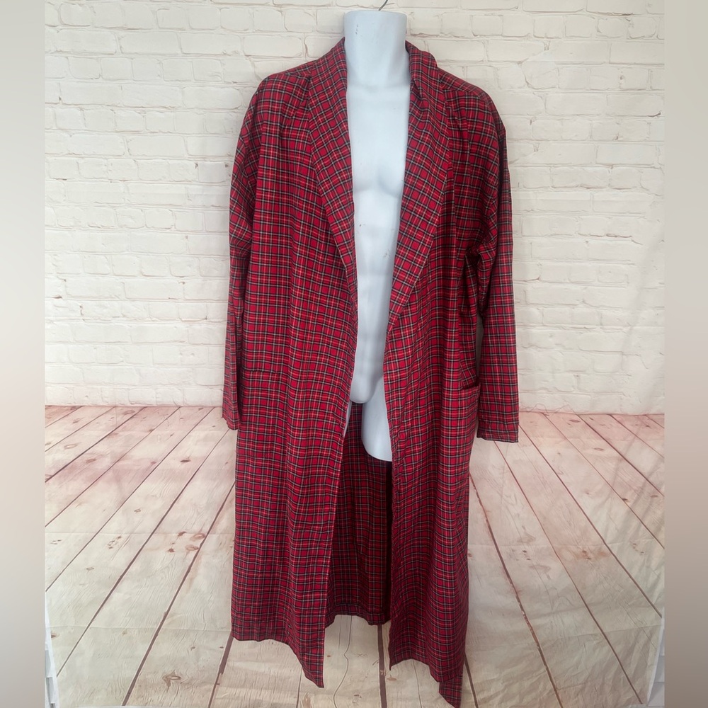 Polo Ralph Lauren sleepwear red plaid long men’s robe size Small medium